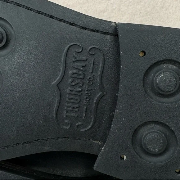 Thursday Boot Co Captain Lace Up Boots Women’s 7.5 38 Black Nubuck Leather Biker - Picture 11 of 13